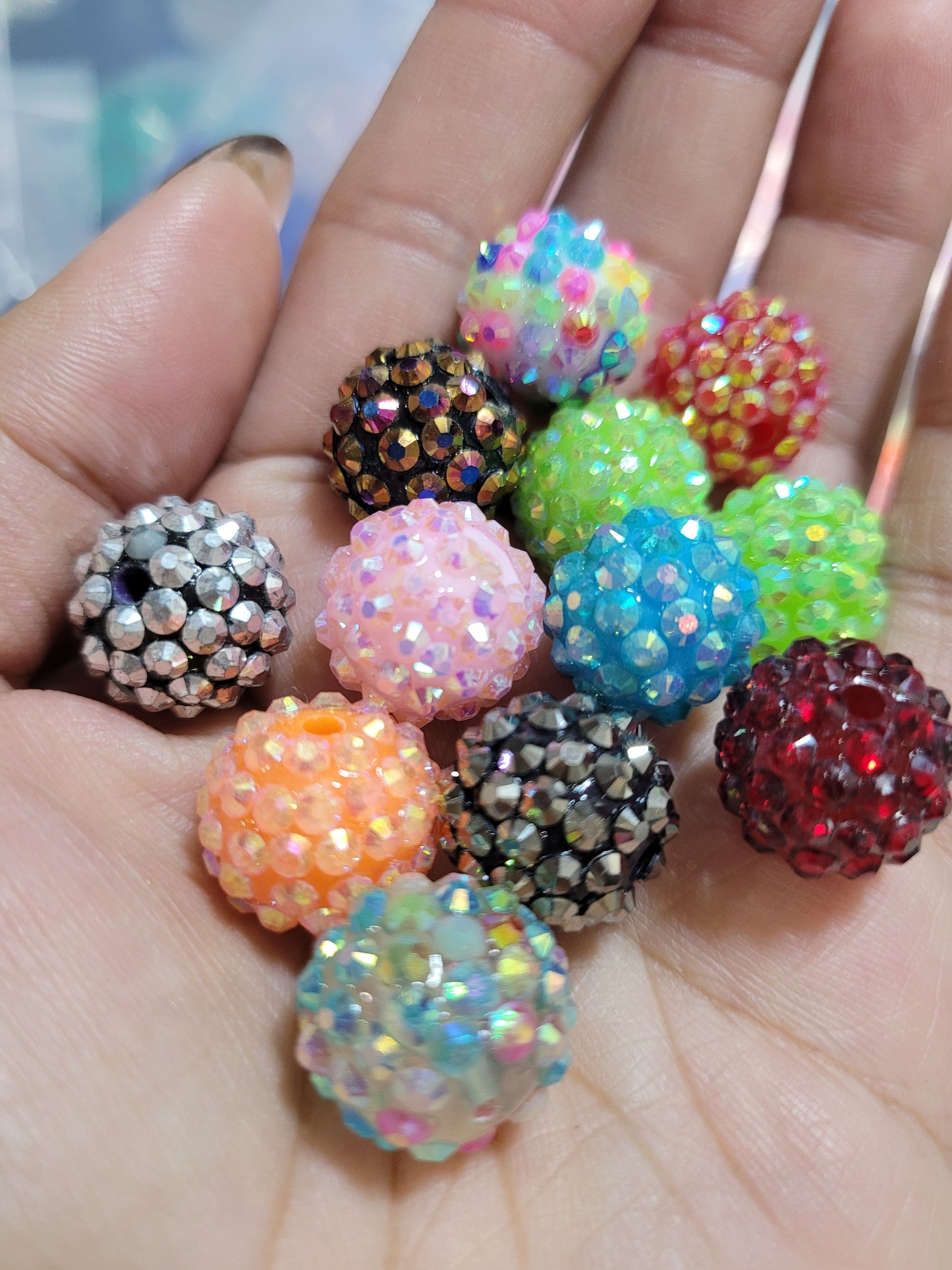 16mm Rhinestone Beads Resin