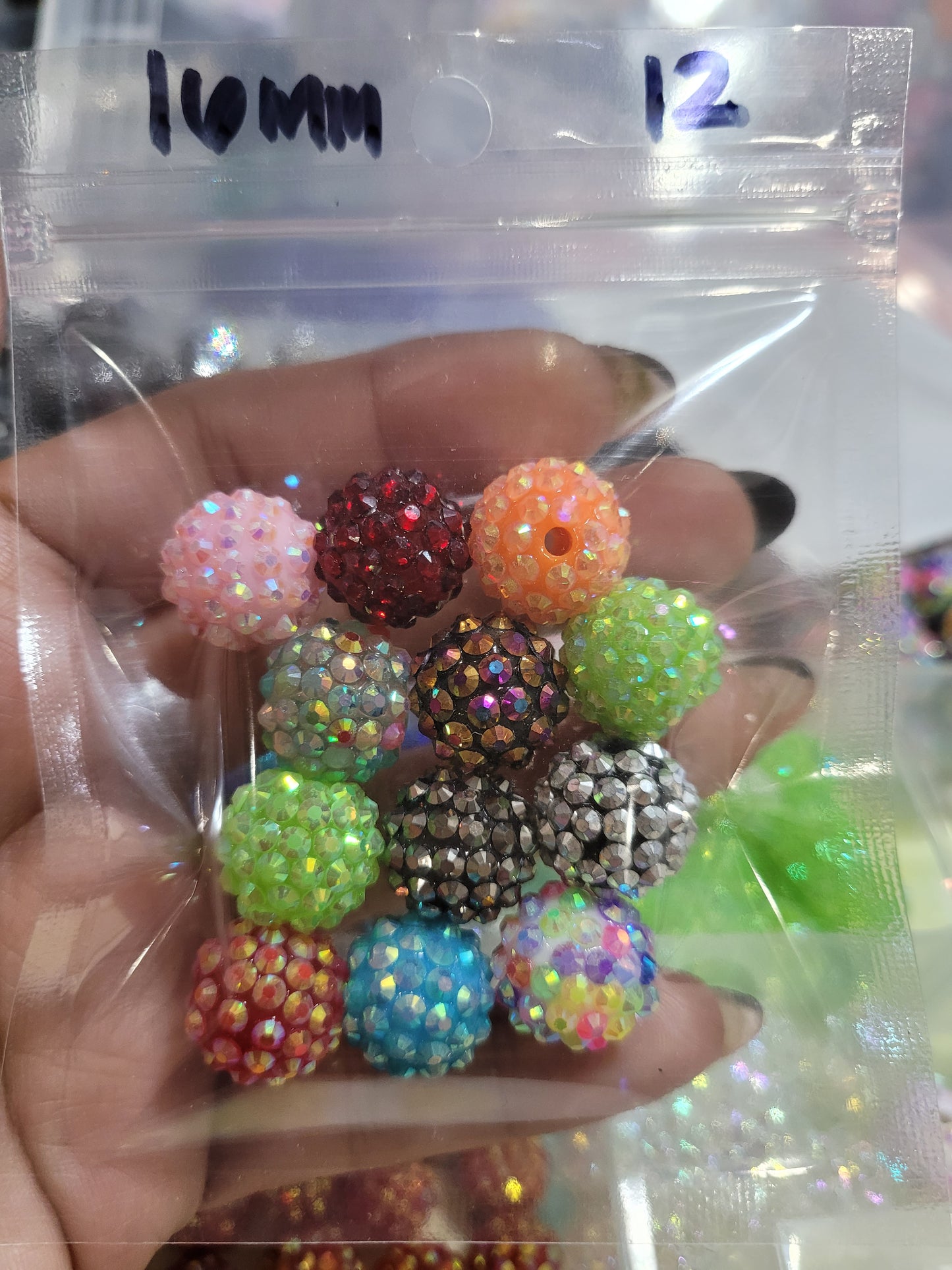 16mm Rhinestone Beads Resin