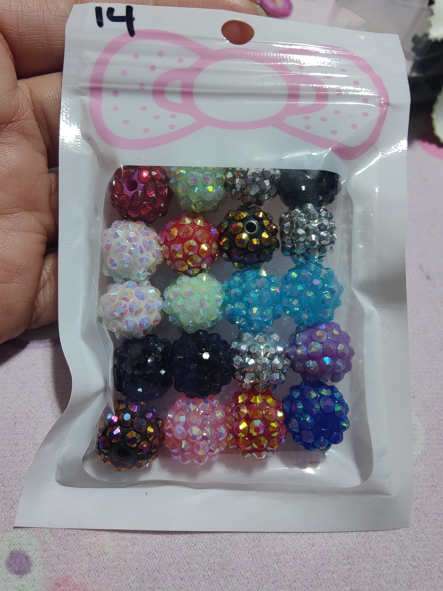 14mm Rhinestone Beads