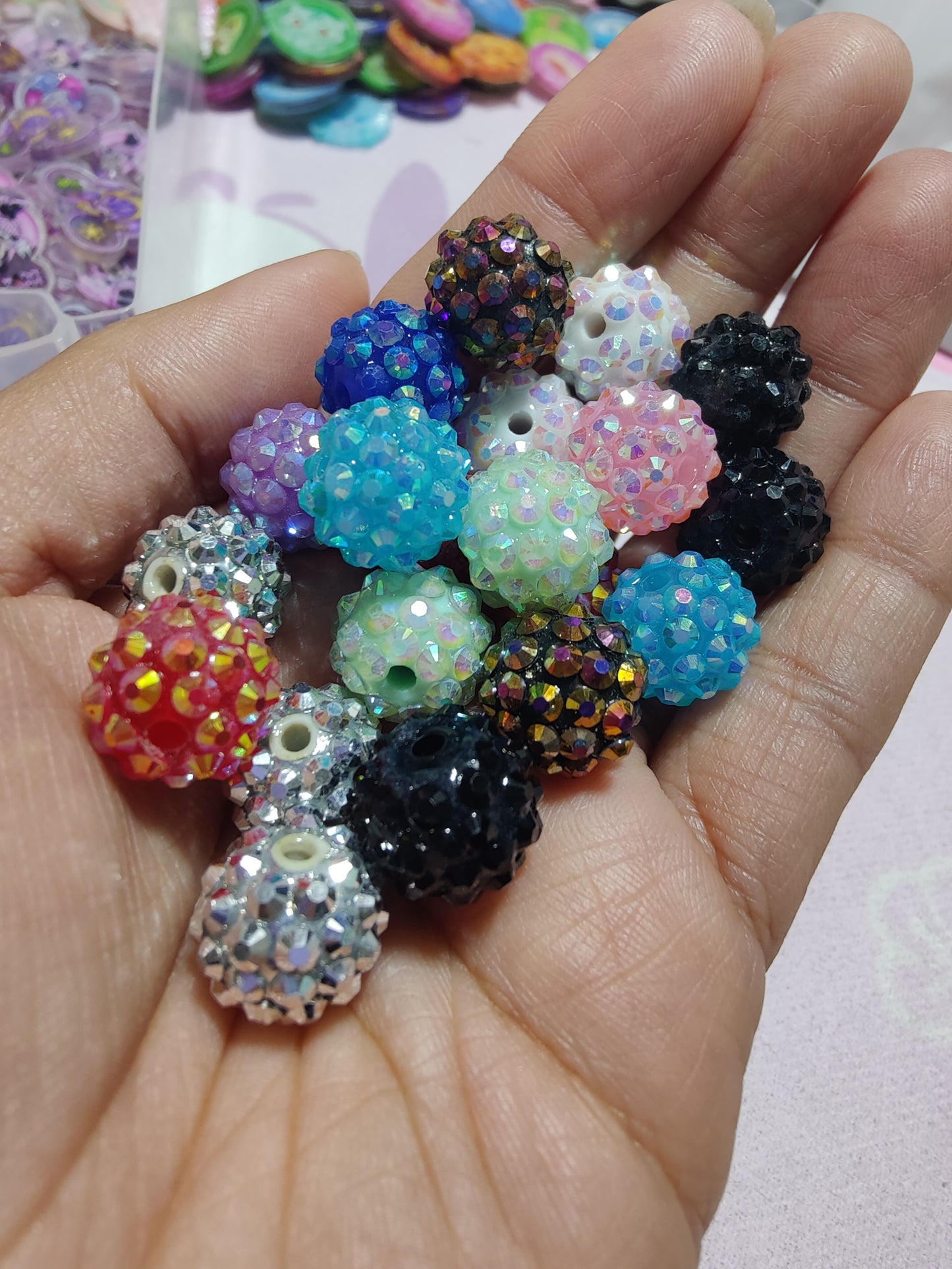 14mm Rhinestone Beads