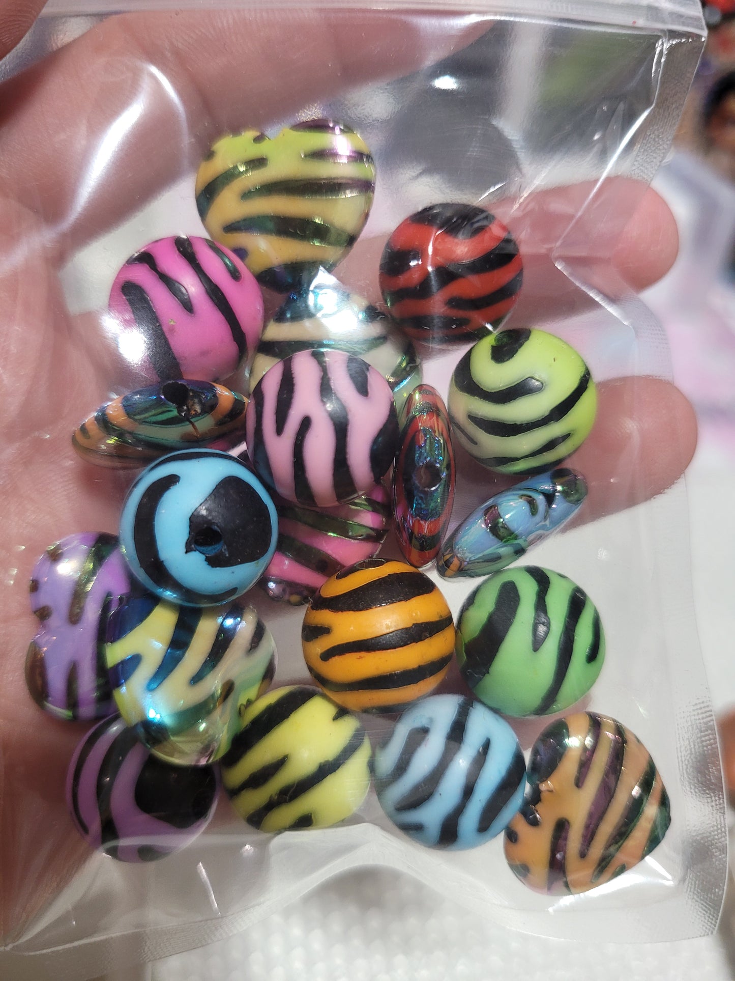 16mm Heart and Round Zebra