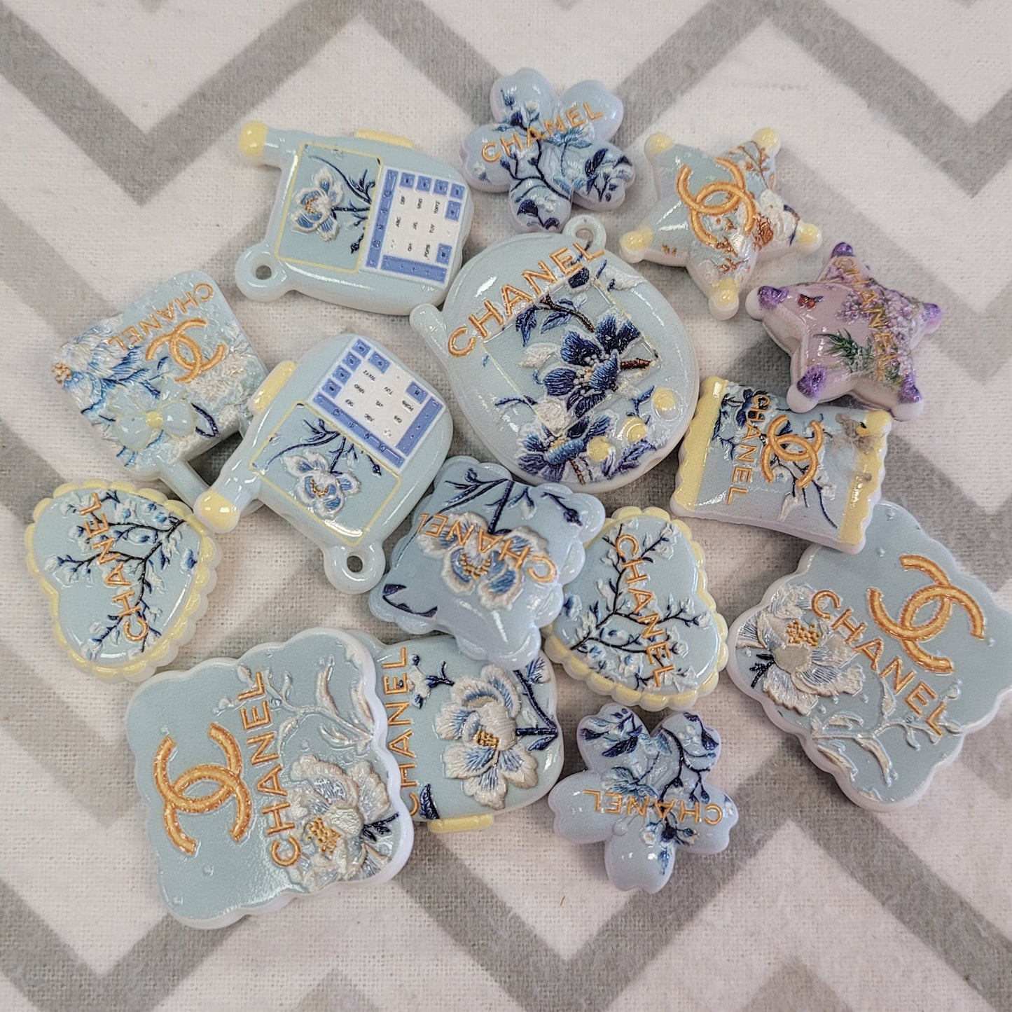 Chanel Flower Blue Bead Mix