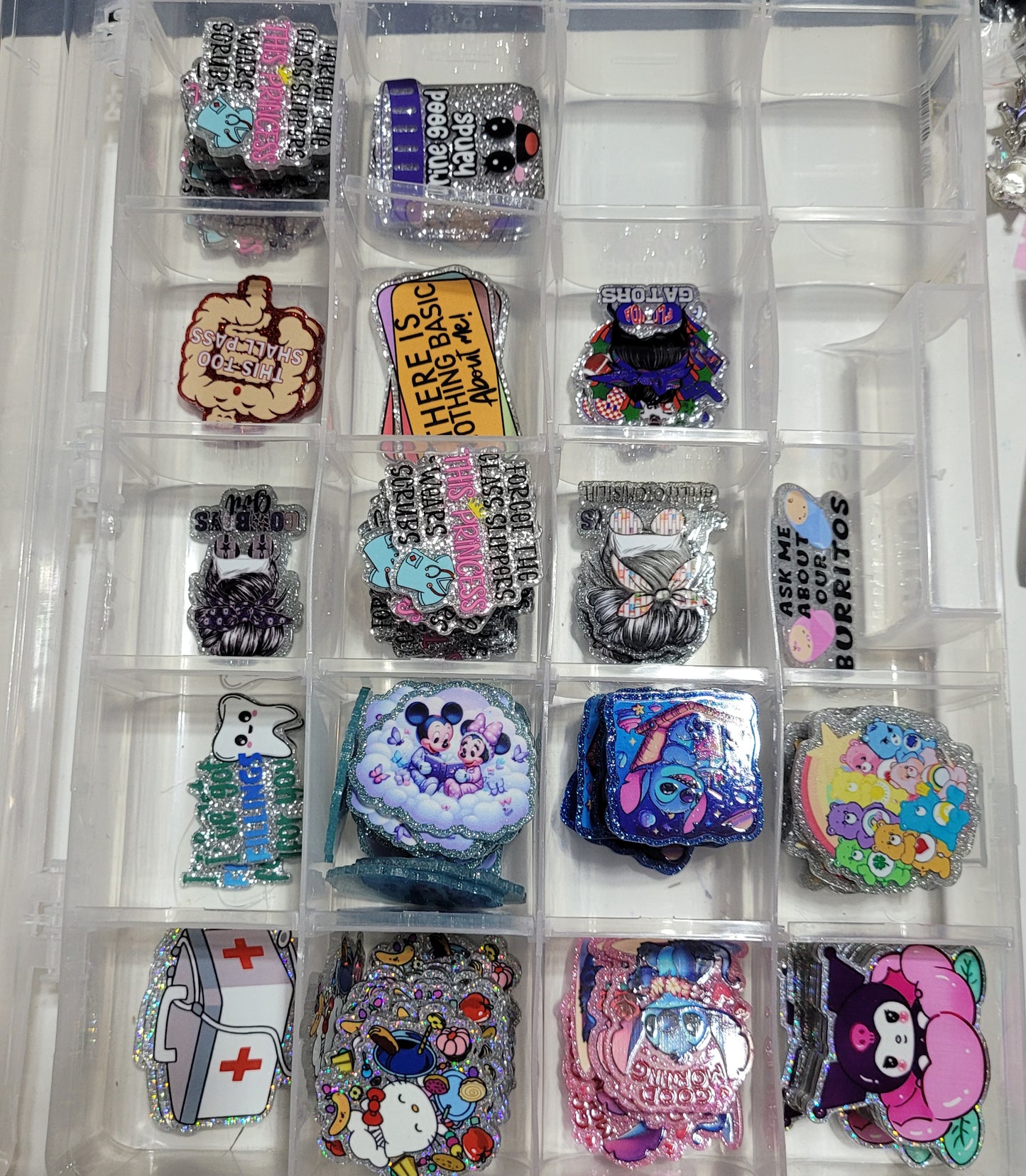 Glitter Acrylics - Badge Reel, phone grip