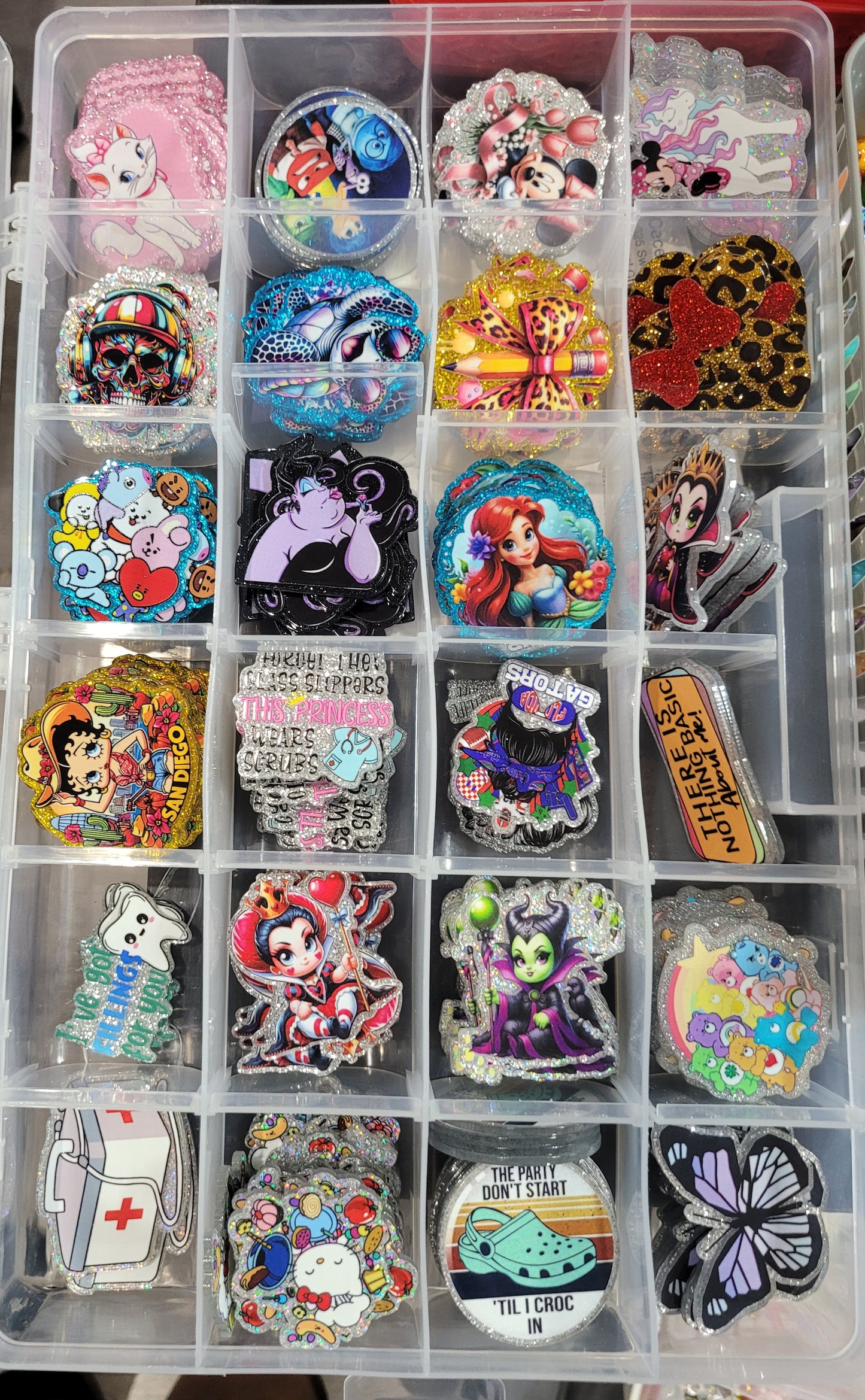 Glitter Acrylics - Badge Reel, phone grip