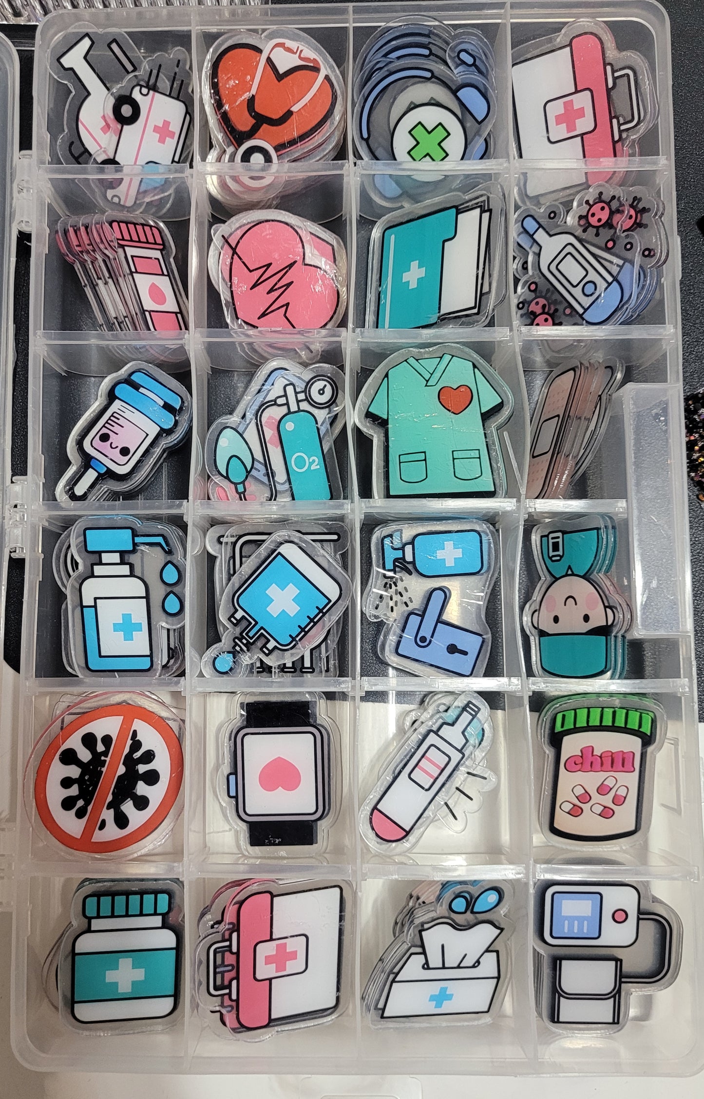Glitter Acrylics - Badge Reel, phone grip