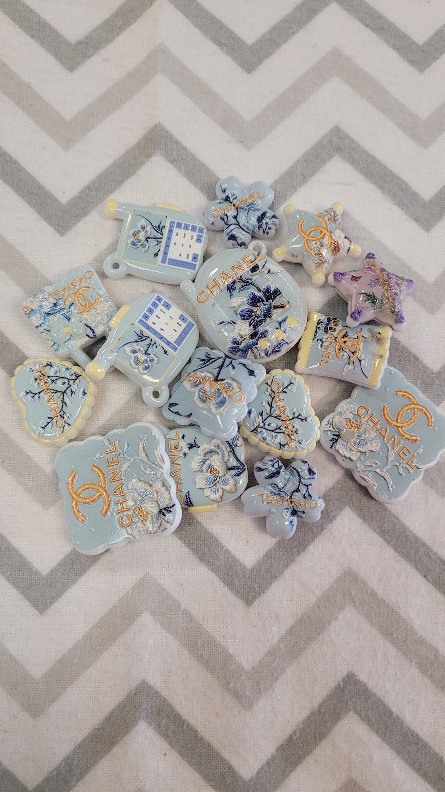 Chanel Flower Blue Bead Mix