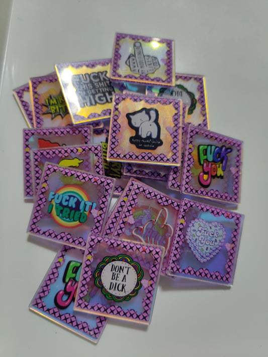 Swear Bad Words Squares - 4cm