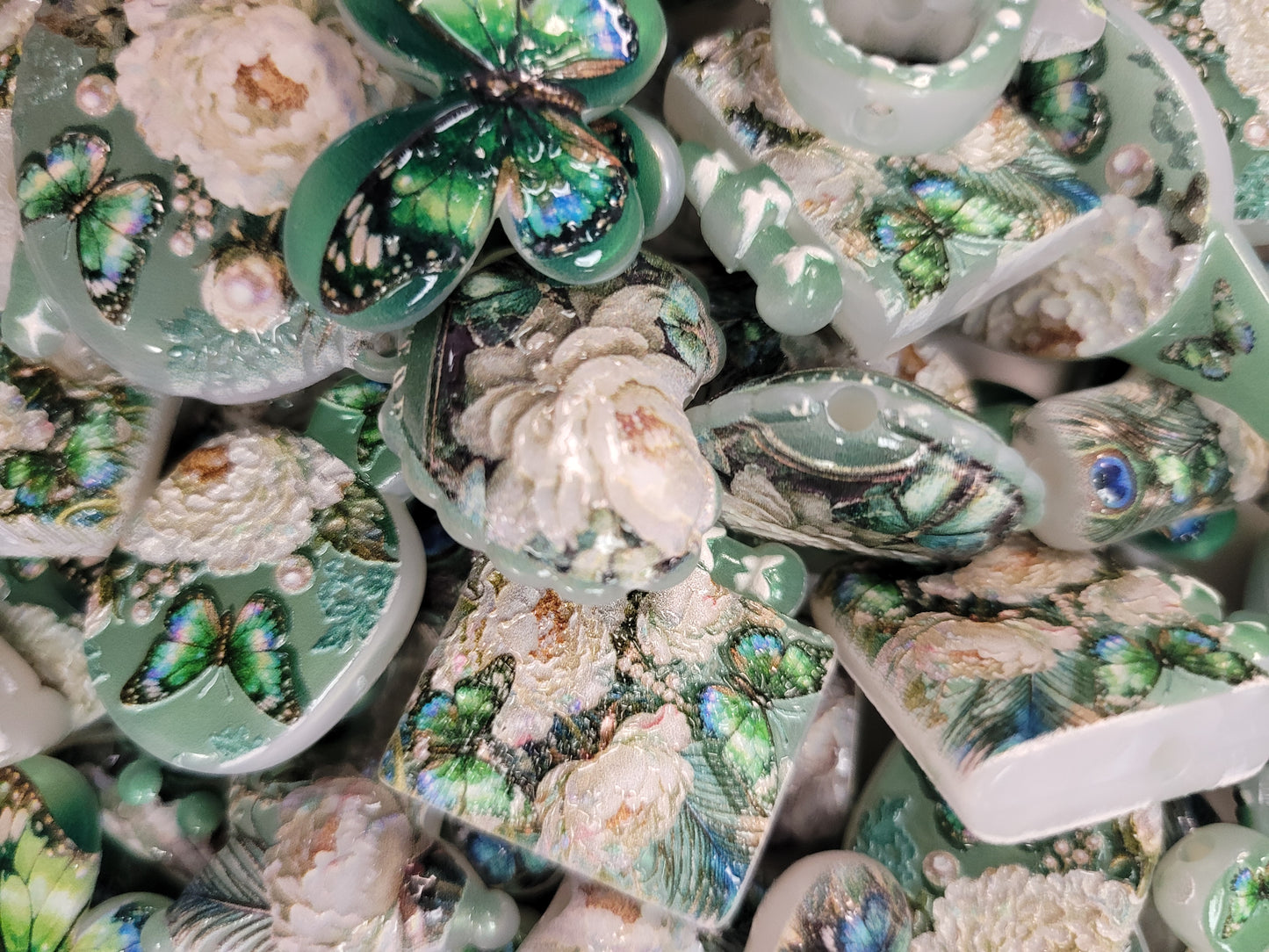 Green Butterfly Bead Mix