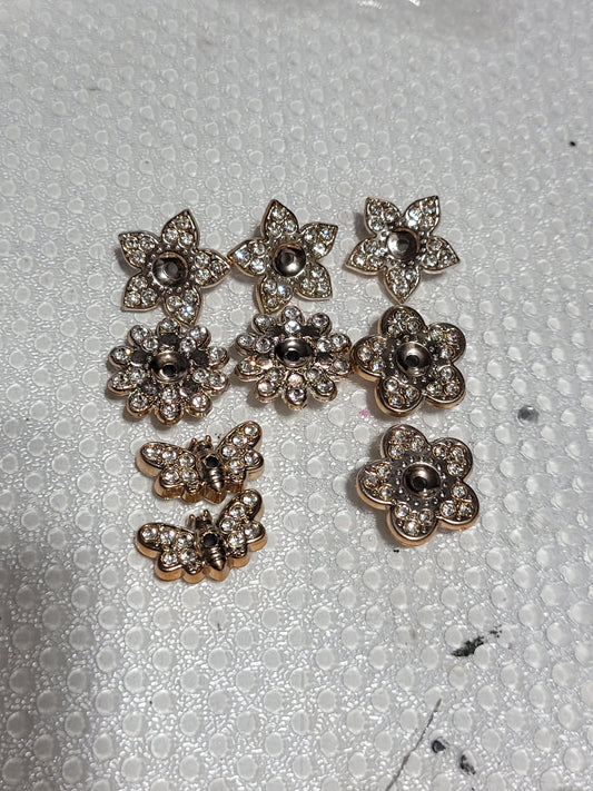 Rose Gold Flower Butterfly Bead