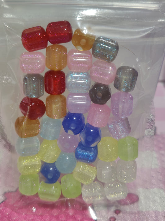 10mm  Shimmer Barrel Beads